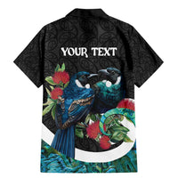 Personalised Valentine's Day New Zealand Family Matching Mermaid Dress and Hawaiian Shirt Tui Bird Couple Kowhaiwhai Mix Pohutukawa LT14 - Polynesian Pride