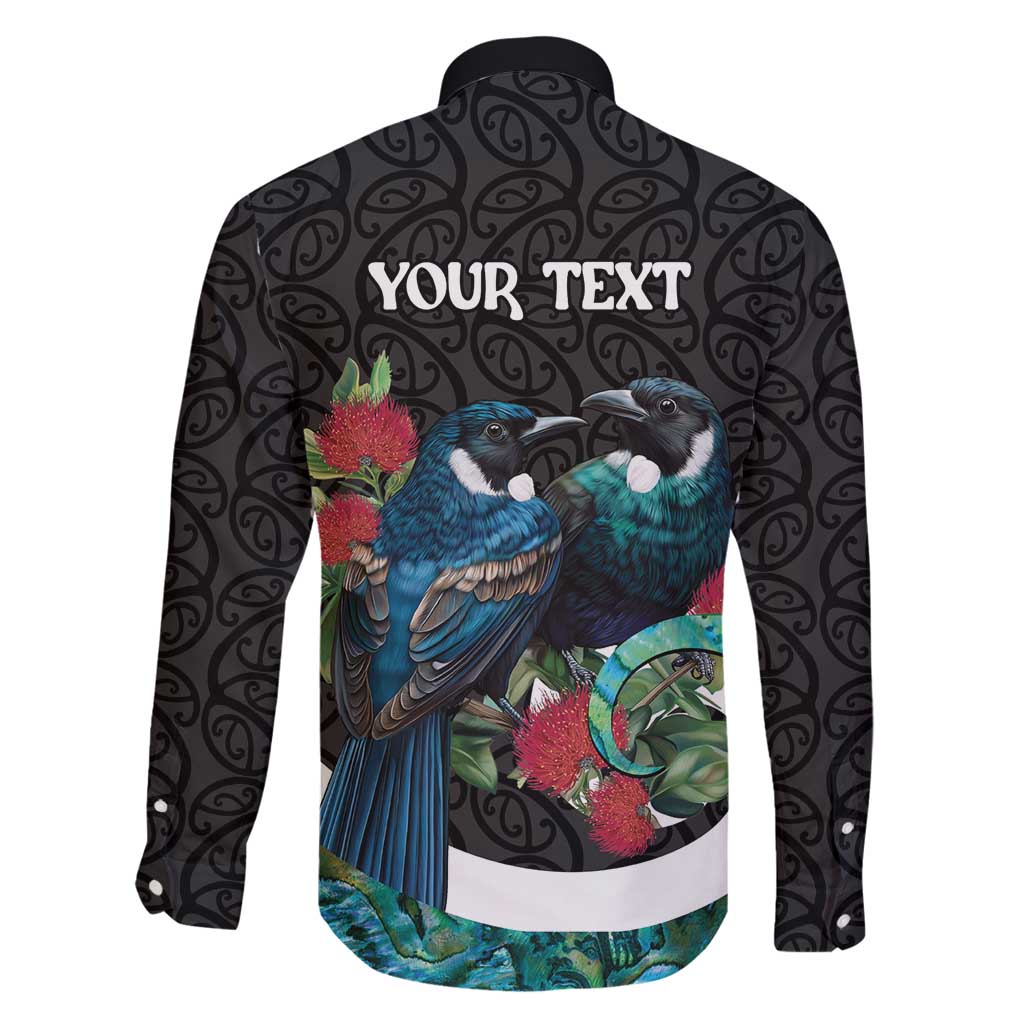 Personalised Valentine's Day New Zealand Family Matching Mermaid Dress and Hawaiian Shirt Tui Bird Couple Kowhaiwhai Mix Pohutukawa LT14 - Polynesian Pride