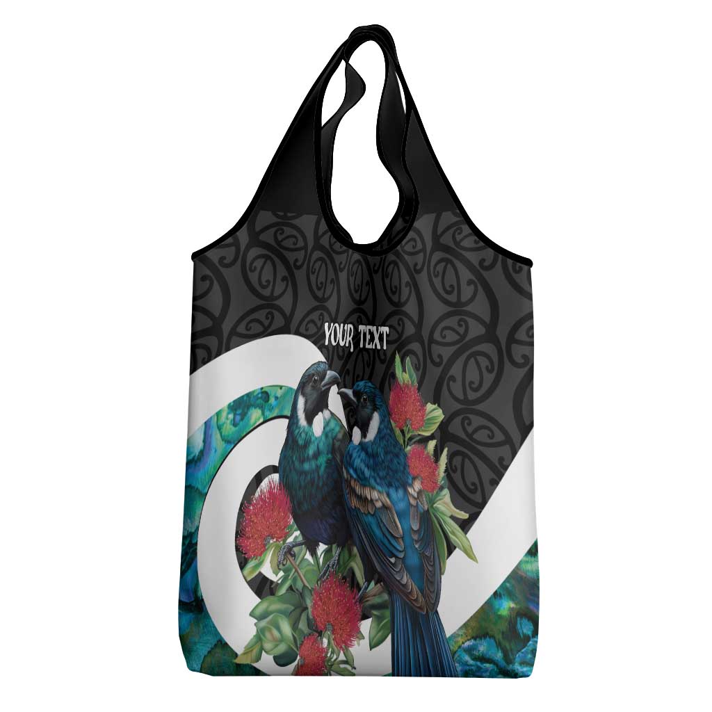 Personalised Valentine's Day New Zealand Grocery Bag Tui Bird Couple Kowhaiwhai Mix Pohutukawa LT14 - Polynesian Pride