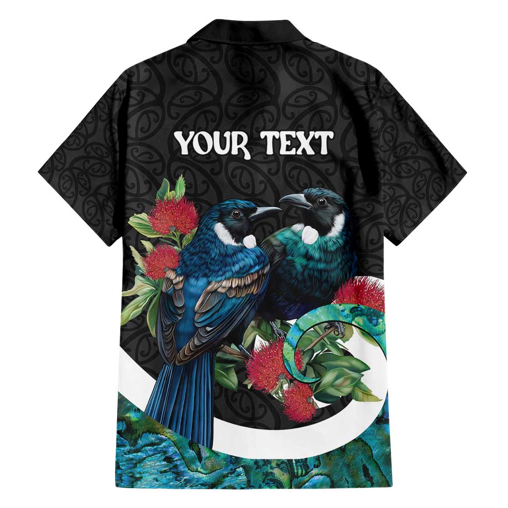 Personalised Valentine's Day New Zealand Hawaiian Shirt Tui Bird Couple Kowhaiwhai Mix Pohutukawa LT14 - Polynesian Pride