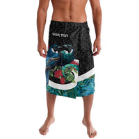 Personalised Valentine's Day New Zealand Lavalava Tui Bird Couple Kowhaiwhai Mix Pohutukawa LT14 Black - Polynesian Pride