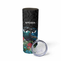 Personalised Valentine's Day New Zealand Skinny Tumbler Tui Bird Couple Kowhaiwhai Mix Pohutukawa LT14 - Polynesian Pride