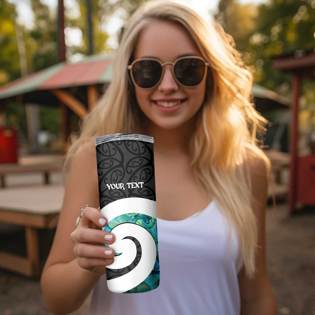 Personalised Valentine's Day New Zealand Skinny Tumbler Tui Bird Couple Kowhaiwhai Mix Pohutukawa LT14 - Polynesian Pride