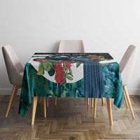 Personalised Valentine's Day New Zealand Tablecloth Tui Bird Couple Kowhaiwhai Mix Pohutukawa LT14 - Polynesian Pride