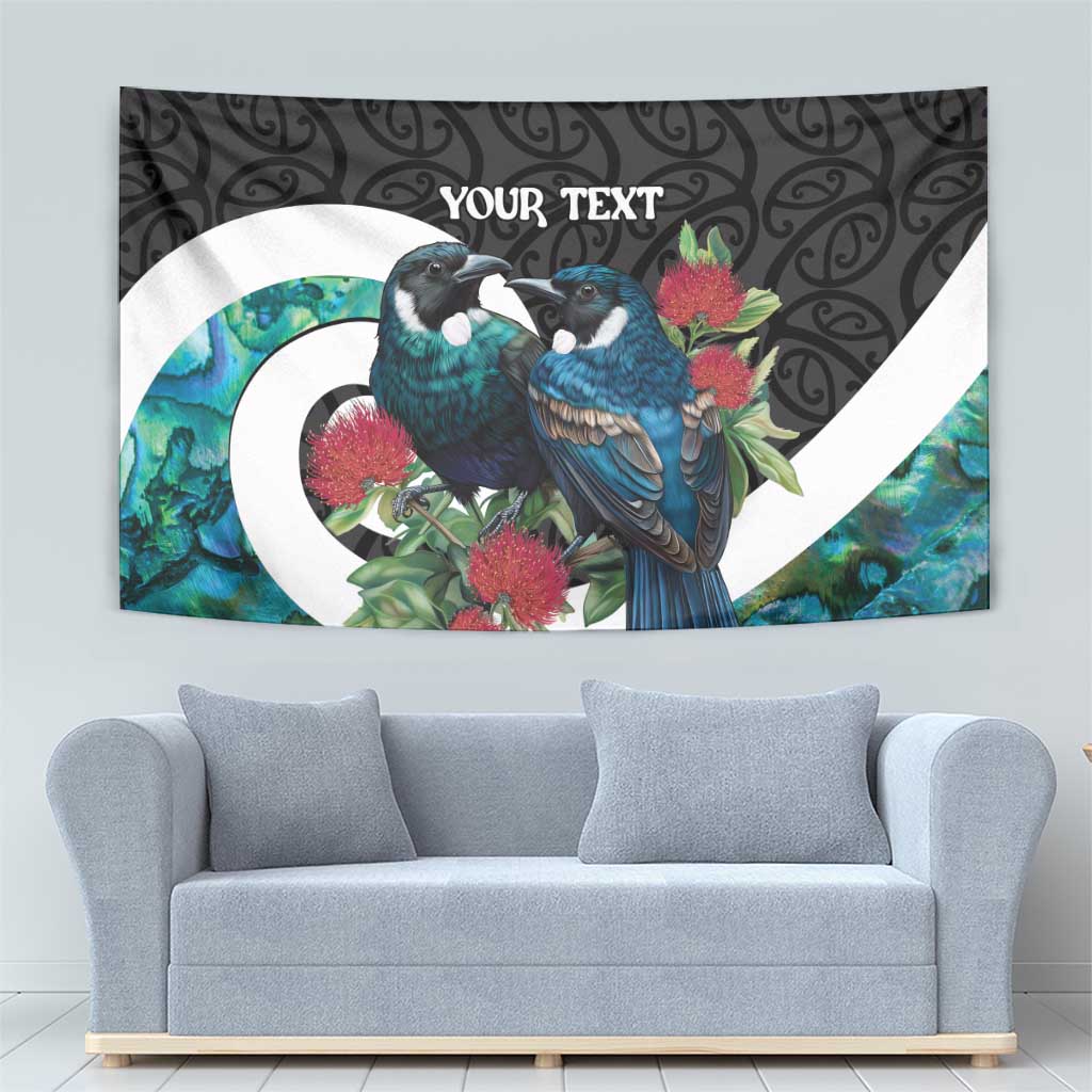 Personalised Valentine's Day New Zealand Tapestry Tui Bird Couple Kowhaiwhai Mix Pohutukawa LT14 - Polynesian Pride