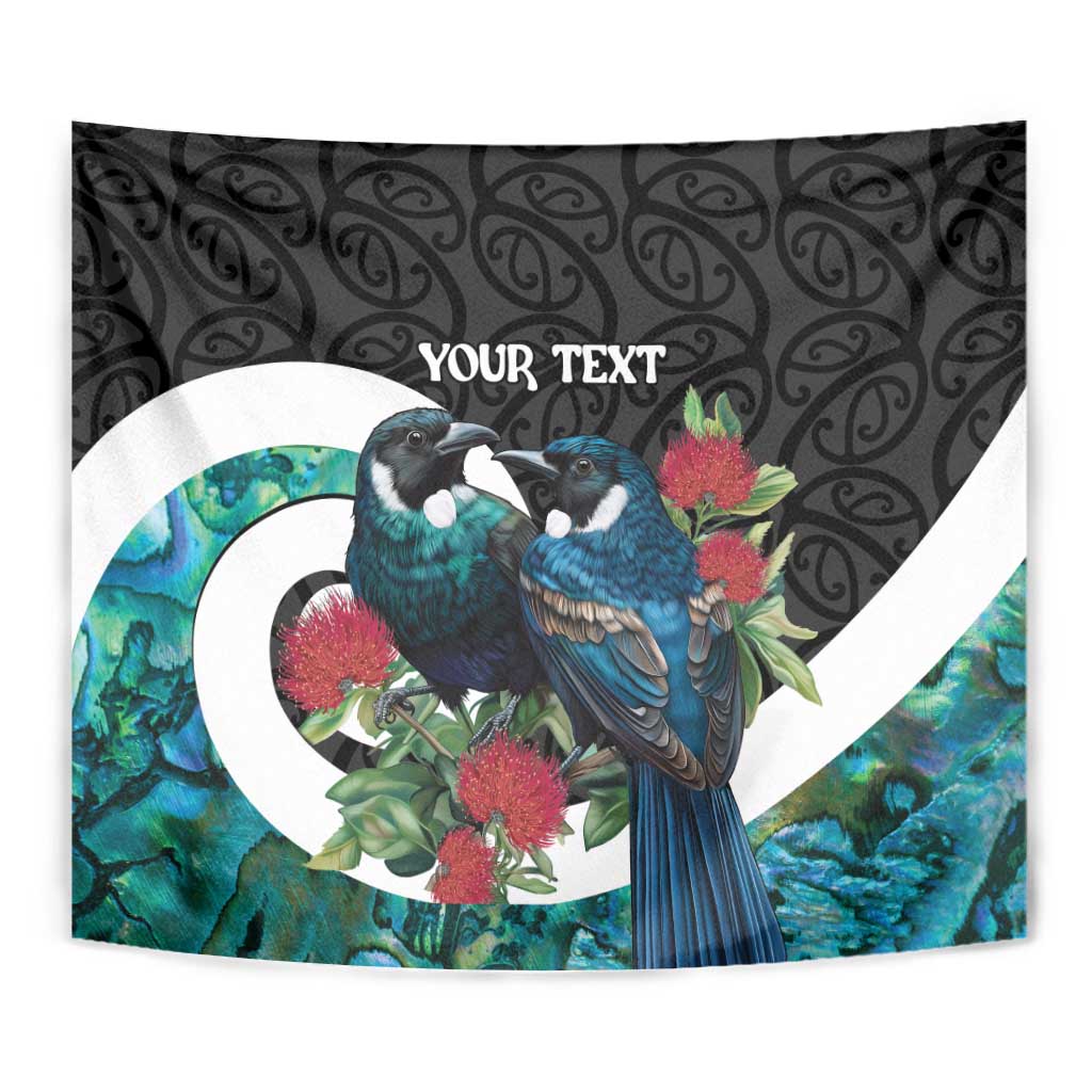 Personalised Valentine's Day New Zealand Tapestry Tui Bird Couple Kowhaiwhai Mix Pohutukawa LT14 - Polynesian Pride