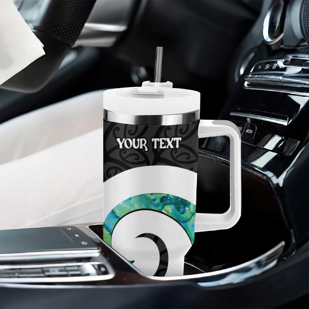 Personalised Valentine's Day New Zealand Tumbler With Handle Tui Bird Couple Kowhaiwhai Mix Pohutukawa LT14 - Polynesian Pride