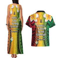 Vanuatu Independence Day Couples Matching Tank Maxi Dress and Hawaiian Shirt Long God Yumi Stanap Happy 45th Anniversary LT14 - Polynesian Pride