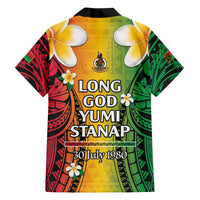 Vanuatu Independence Day Family Matching Off The Shoulder Long Sleeve Dress and Hawaiian Shirt Long God Yumi Stanap Happy 45th Anniversary LT14 - Polynesian Pride