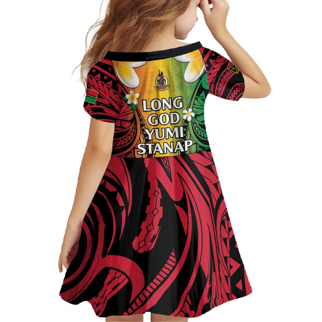 Vanuatu Independence Day Family Matching Off Shoulder Maxi Dress and Hawaiian Shirt Long God Yumi Stanap Happy 45th Anniversary LT14 - Polynesian Pride