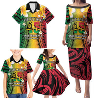 Vanuatu Independence Day Family Matching Puletasi and Hawaiian Shirt Long God Yumi Stanap Happy 45th Anniversary LT14 - Polynesian Pride