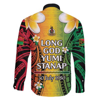 Vanuatu Independence Day Family Matching Short Sleeve Bodycon Dress and Hawaiian Shirt Long God Yumi Stanap Happy 45th Anniversary LT14 - Polynesian Pride