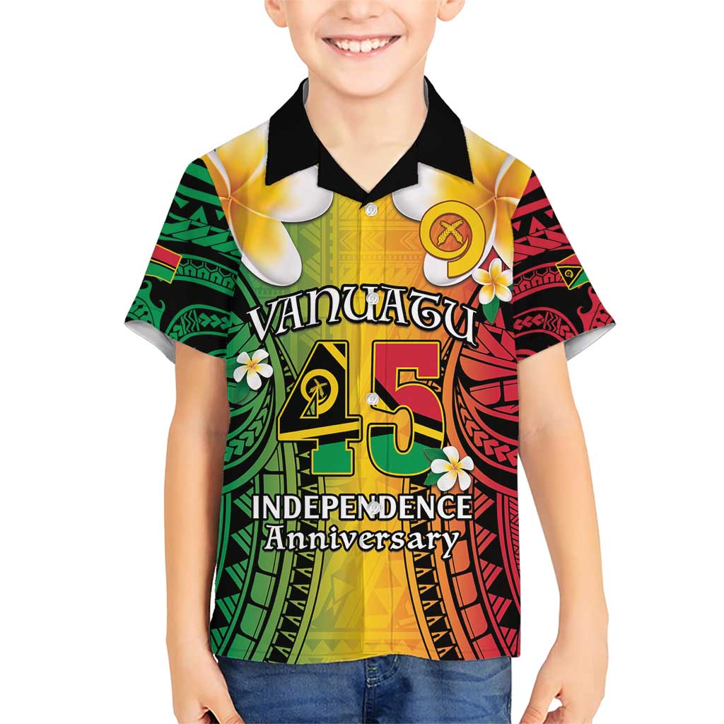 Vanuatu Independence Day Family Matching Short Sleeve Bodycon Dress and Hawaiian Shirt Long God Yumi Stanap Happy 45th Anniversary LT14 Son's Shirt Reggae - Polynesian Pride