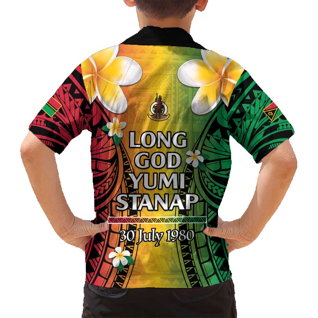Vanuatu Independence Day Family Matching Summer Maxi Dress and Hawaiian Shirt Long God Yumi Stanap Happy 45th Anniversary LT14 - Polynesian Pride