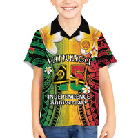 Vanuatu Independence Day Family Matching Summer Maxi Dress and Hawaiian Shirt Long God Yumi Stanap Happy 45th Anniversary LT14 Son's Shirt Reggae - Polynesian Pride