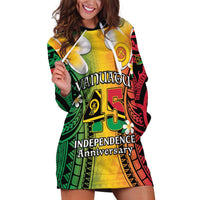 Vanuatu Independence Day Hoodie Dress Long God Yumi Stanap Happy 45th Anniversary LT14 Reggae - Polynesian Pride