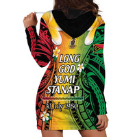 Vanuatu Independence Day Hoodie Dress Long God Yumi Stanap Happy 45th Anniversary LT14 - Polynesian Pride