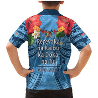 Fiji Day Family Matching Mermaid Dress and Hawaiian Shirt Happy 54 Years Of Independence Tapa Pattern Blue LT14 - Polynesian Pride