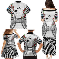 Fiji Day Family Matching Puletasi and Hawaiian Shirt Happy 54 Years Of Independence Tapa Pattern White LT14 - Polynesian Pride