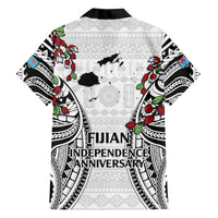 Fiji Day Family Matching Tank Maxi Dress and Hawaiian Shirt Happy 54 Years Of Independence Tapa Pattern White LT14 - Polynesian Pride