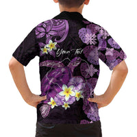Personalised Aloha Hawaii Kauai Island Family Matching Puletasi and Hawaiian Shirt Garden Isle Map Sea Turtle Plumeria LT14 - Polynesian Pride