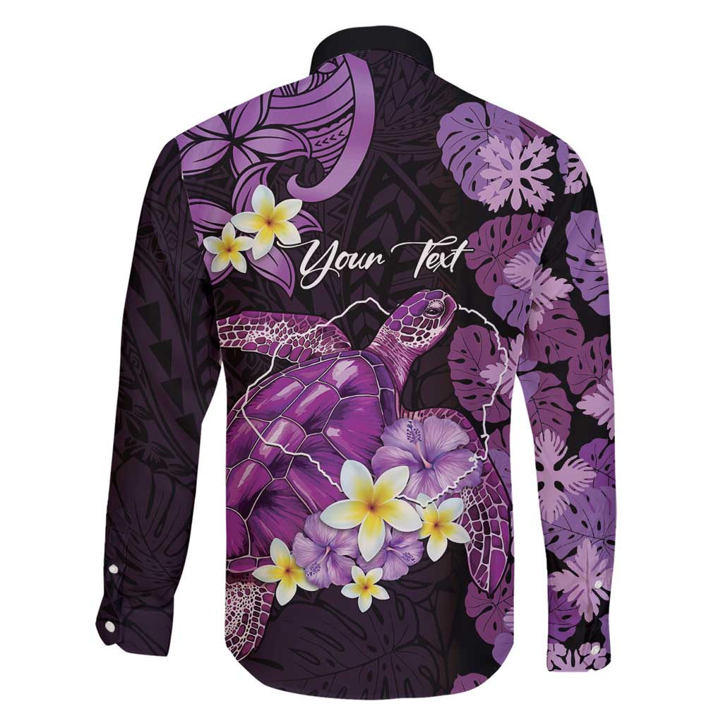 Personalised Aloha Hawaii Kauai Island Family Matching Short Sleeve Bodycon Dress and Hawaiian Shirt Garden Isle Map Sea Turtle Plumeria