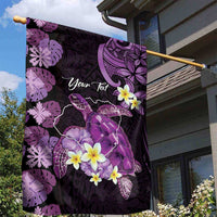 Personalised Aloha Hawaii Kauai Island Garden Flag Garden Isle Map Sea Turtle Plumeria LT14 - Polynesian Pride
