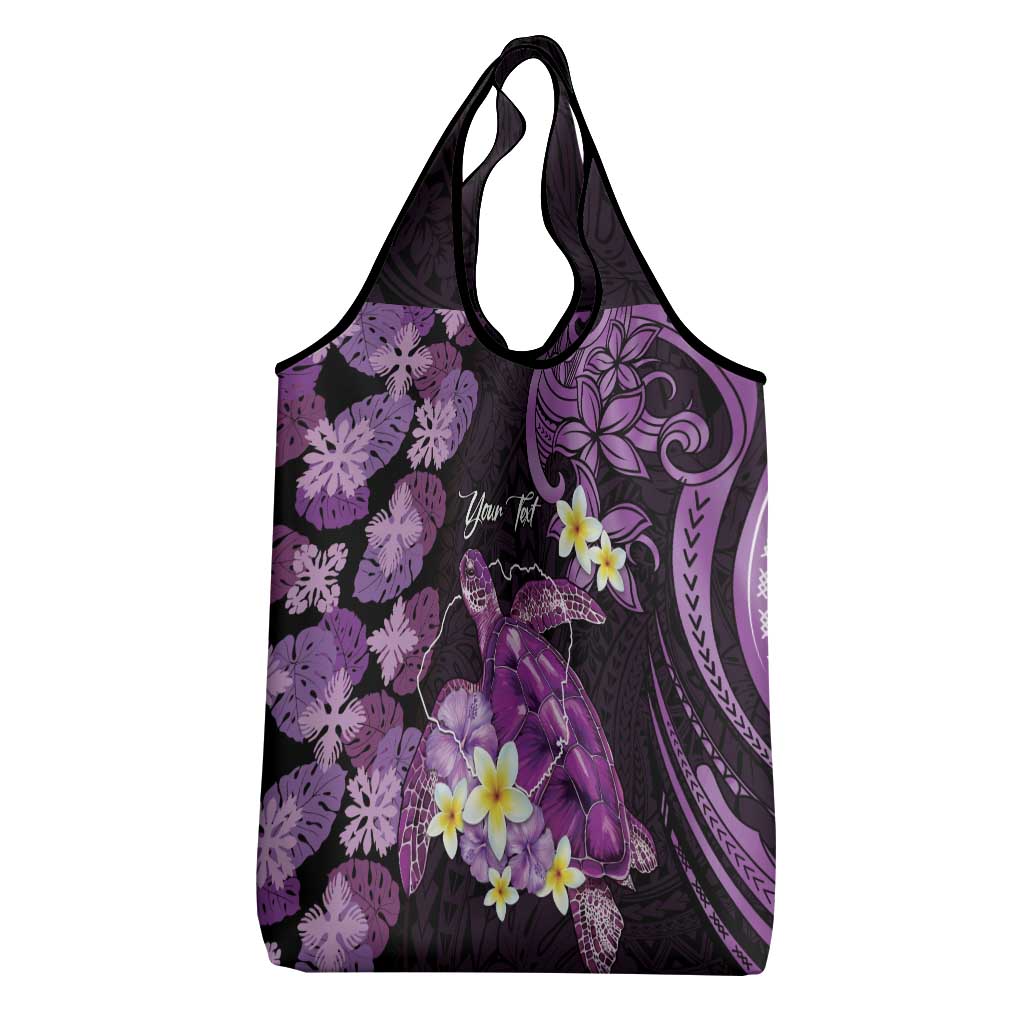 Personalised Aloha Hawaii Kauai Island Grocery Bag Garden Isle Map Sea Turtle Plumeria LT14 - Polynesian Pride