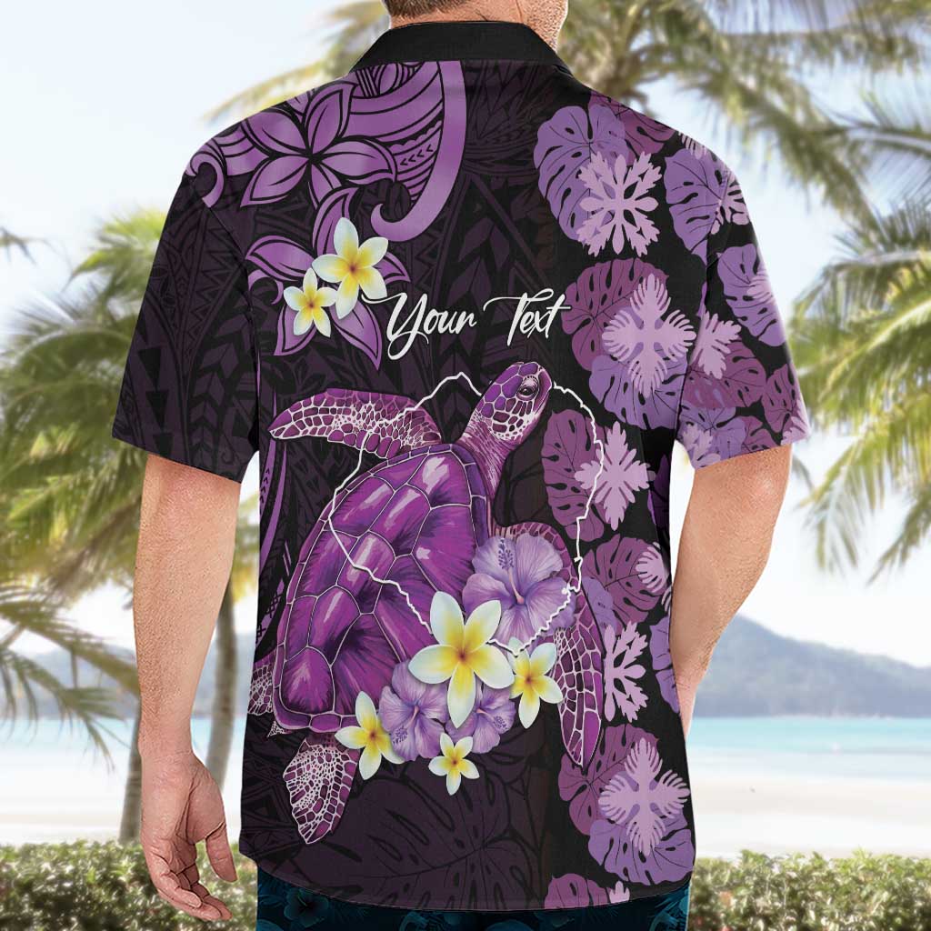 Personalised Aloha Hawaii Kauai Island Hawaiian Shirt Garden Isle Map Sea Turtle Plumeria LT14 - Polynesian Pride