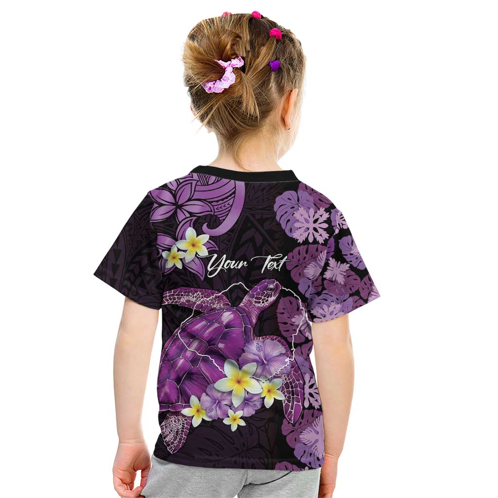Personalised Aloha Hawaii Kauai Island Kid T Shirt Garden Isle Map Sea Turtle Plumeria LT14 - Polynesian Pride
