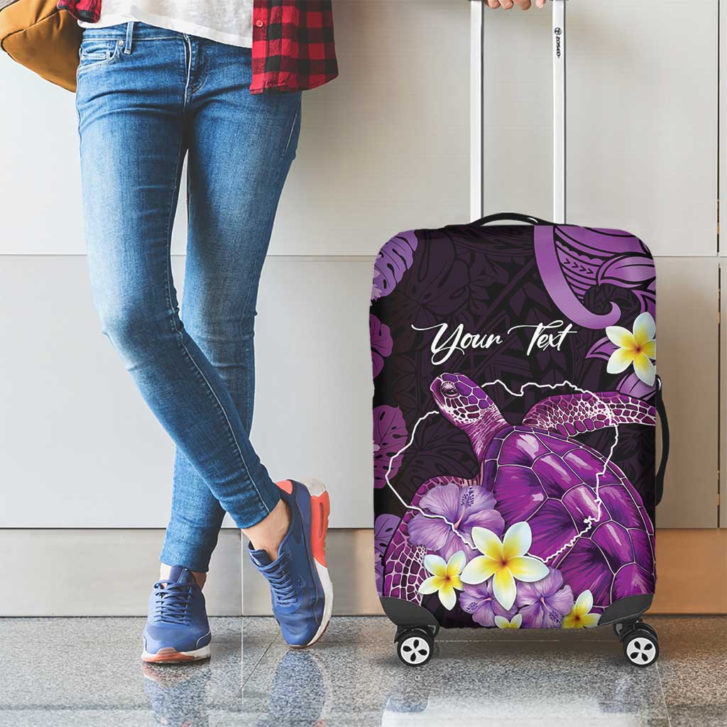 Personalised Aloha Hawaii Kauai Island Luggage Cover Garden Isle Map Sea Turtle Plumeria LT14 - Polynesian Pride