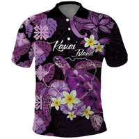 Personalised Aloha Hawaii Kauai Island Polo Shirt Garden Isle Map Sea Turtle Plumeria LT14 Purple - Polynesian Pride