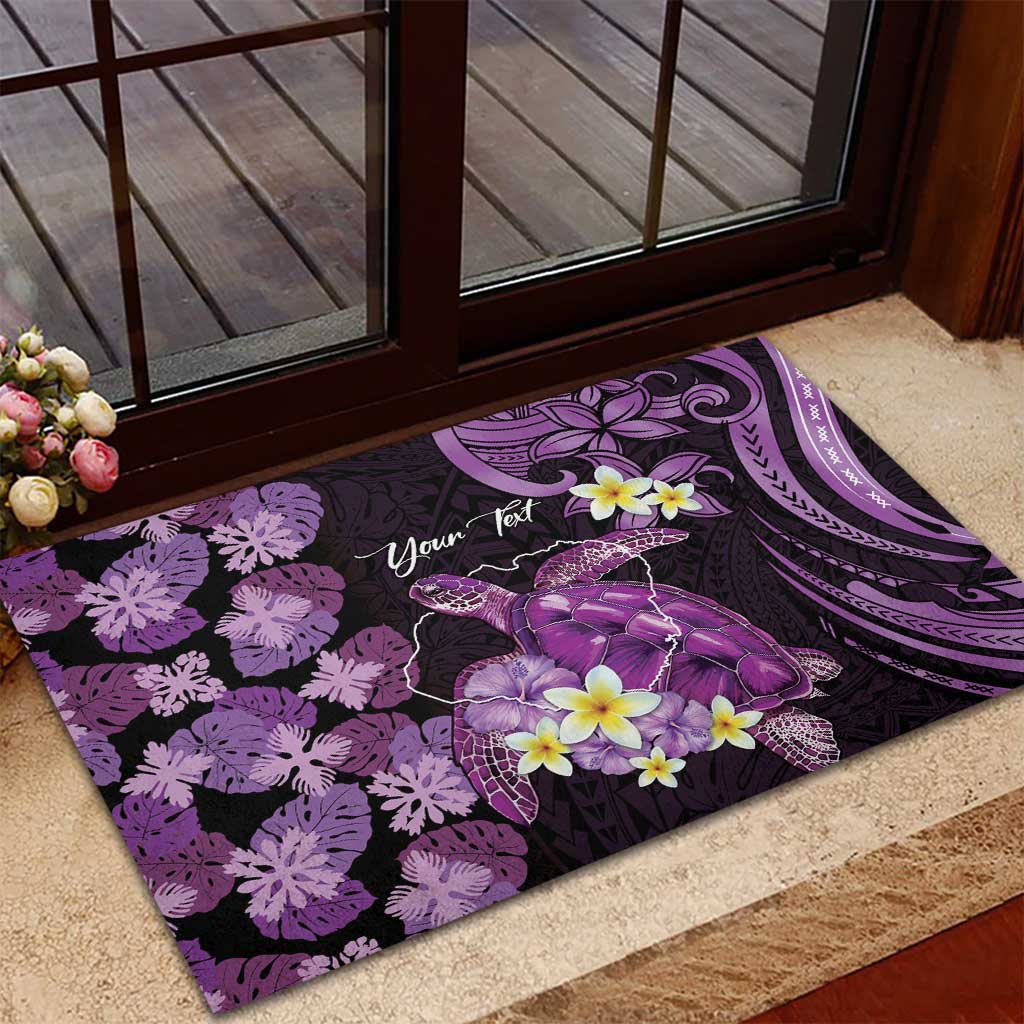 Personalised Aloha Hawaii Kauai Island Rubber Doormat Garden Isle Map Sea Turtle Plumeria