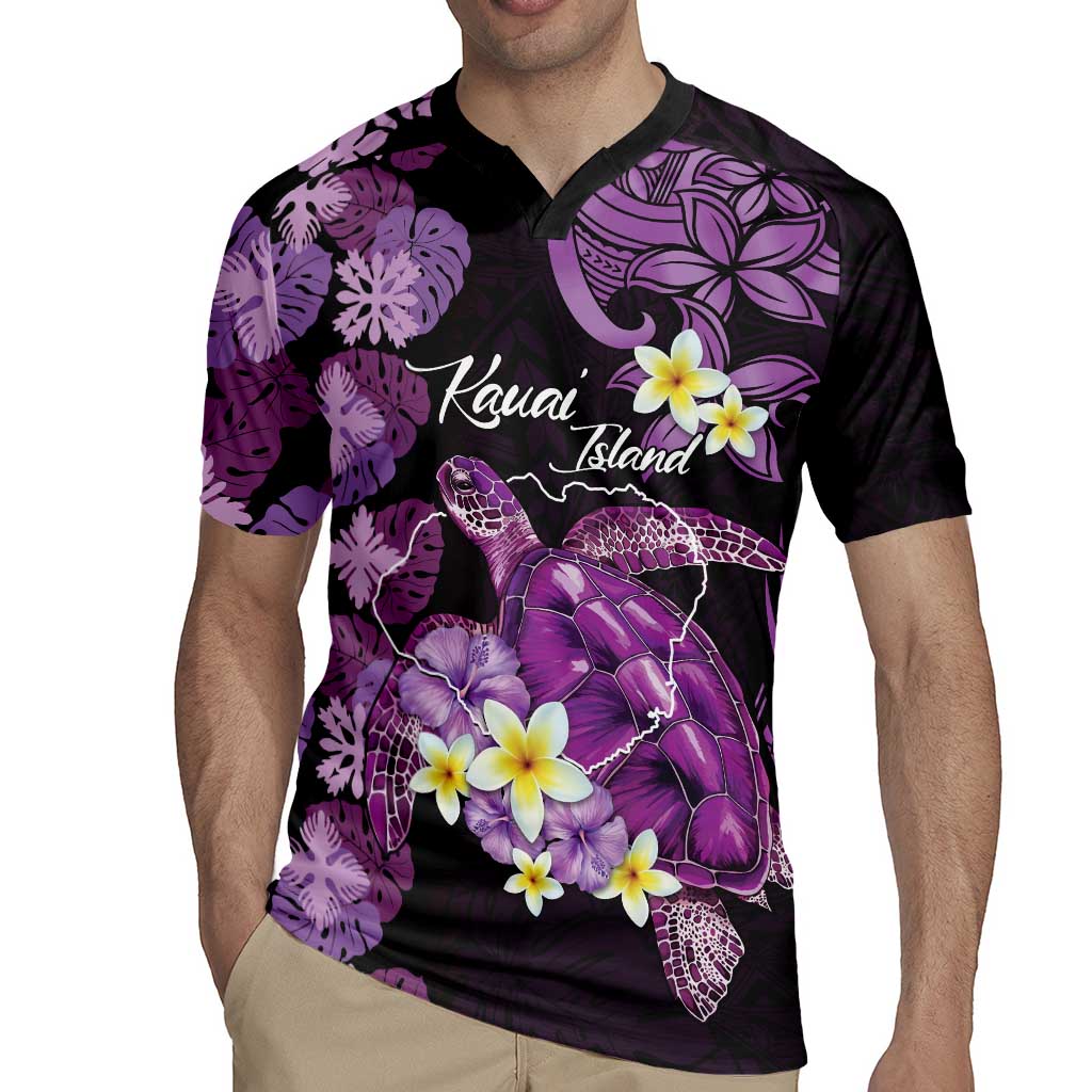 Personalised Aloha Hawaii Kauai Island Rugby Jersey Garden Isle Map Sea Turtle Plumeria LT14 - Polynesian Pride