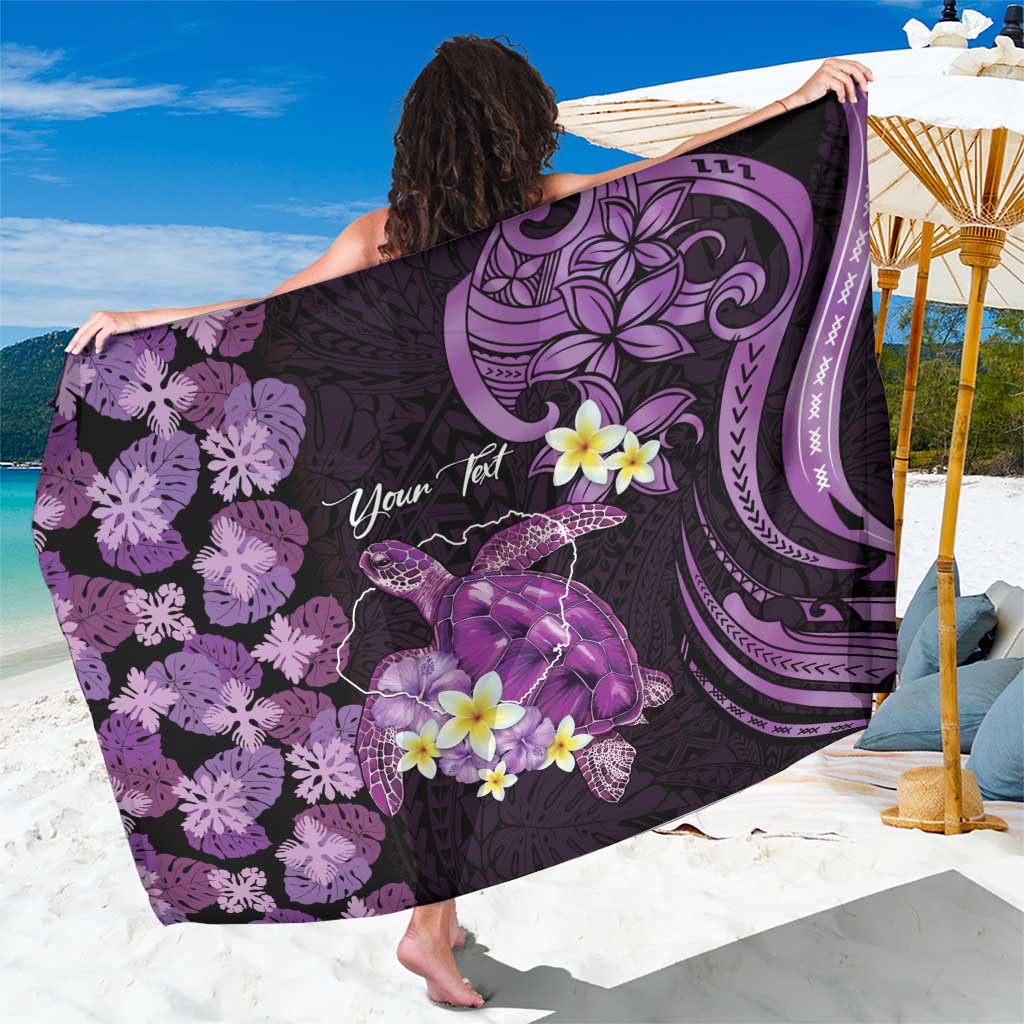Personalised Aloha Hawaii Kauai Island Sarong Garden Isle Map Sea Turtle Plumeria