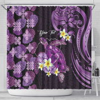 Personalised Aloha Hawaii Kauai Island Shower Curtain Garden Isle Map Sea Turtle Plumeria LT14 - Polynesian Pride