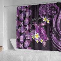 Personalised Aloha Hawaii Kauai Island Shower Curtain Garden Isle Map Sea Turtle Plumeria LT14 - Polynesian Pride