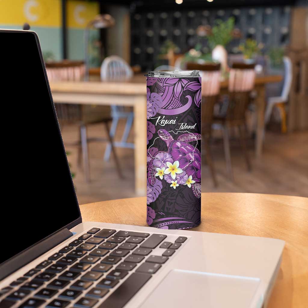 Personalised Aloha Hawaii Kauai Island Skinny Tumbler Garden Isle Map Sea Turtle Plumeria LT14 - Polynesian Pride