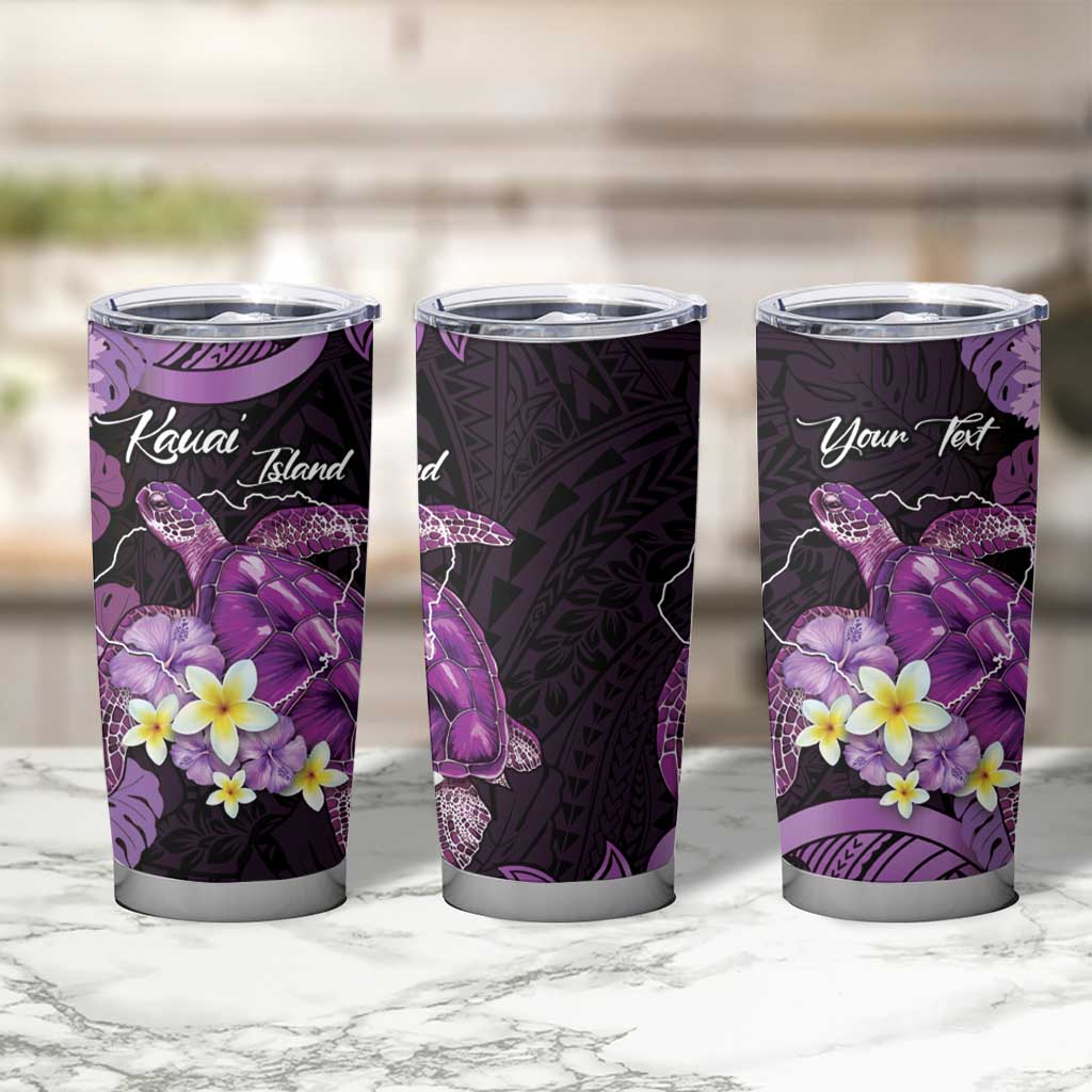 Personalised Aloha Hawaii Kauai Island Tumbler Cup Garden Isle Map Sea Turtle Plumeria LT14 - Polynesian Pride