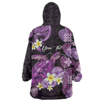 Personalised Aloha Hawaii Kauai Island Wearable Blanket Hoodie Garden Isle Map Sea Turtle Plumeria LT14 - Polynesian Pride