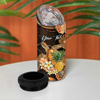 Personalised Aloha Hawaii Lanai Island 4 in 1 Can Cooler Tumbler Pineapple Isle Map Sea Turtle Plumeria LT14 - Polynesian Pride