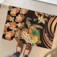 Personalised Aloha Hawaii Lanai Island Rubber Doormat Pineapple Isle Map Sea Turtle Plumeria LT14 - Polynesian Pride