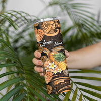 Personalised Aloha Hawaii Lanai Island Skinny Tumbler Pineapple Isle Map Sea Turtle Plumeria LT14 - Polynesian Pride
