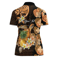 Personalised Aloha Hawaii Lanai Island Women Polo Shirt Pineapple Isle Map Sea Turtle Plumeria LT14 - Polynesian Pride