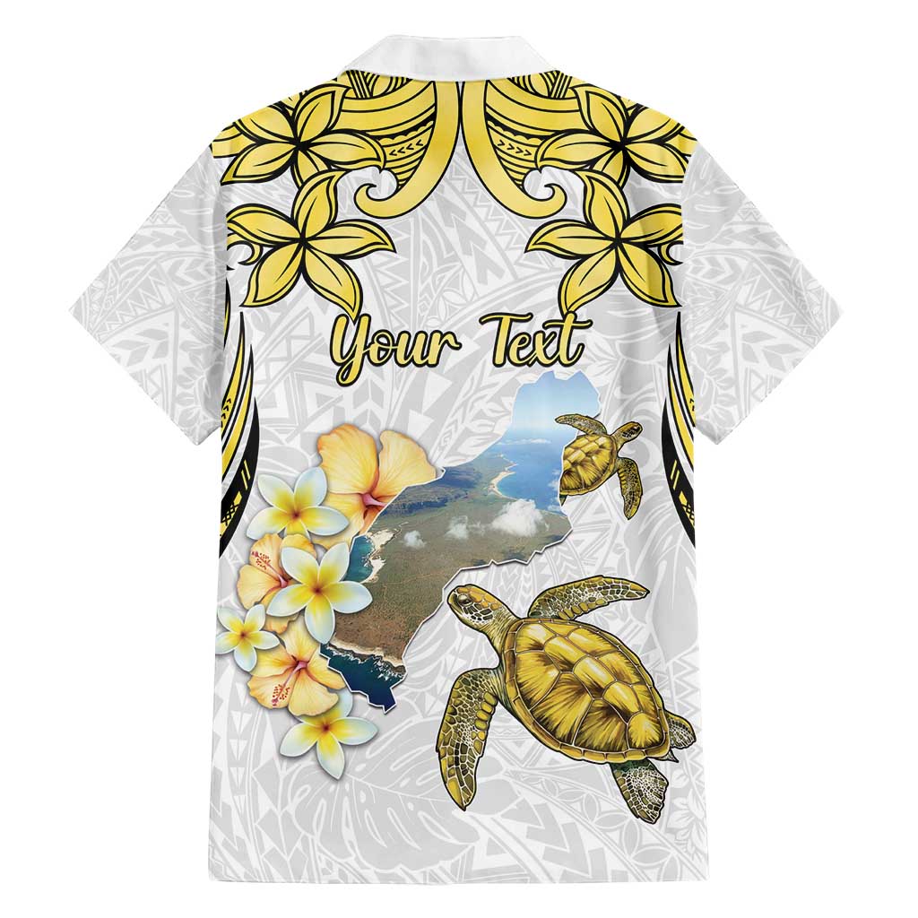 Personalised Aloha Hawaii Niihau Island Family Matching Off Shoulder Maxi Dress and Hawaiian Shirt Forbidden Isle Map Shell Lei LT14 - Polynesian Pride