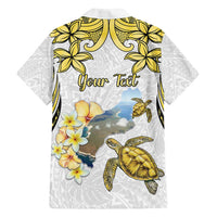 Personalised Aloha Hawaii Niihau Island Family Matching Off Shoulder Maxi Dress and Hawaiian Shirt Forbidden Isle Map Shell Lei LT14 - Polynesian Pride