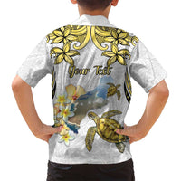 Personalised Aloha Hawaii Niihau Island Family Matching Puletasi and Hawaiian Shirt Forbidden Isle Map Shell Lei LT14 - Polynesian Pride