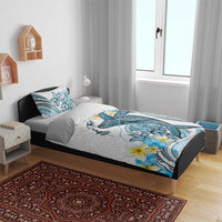 Personalised Aloha Hawaii Kahoolawe Island Bedding Set Target Isle Map With Humpback Whale