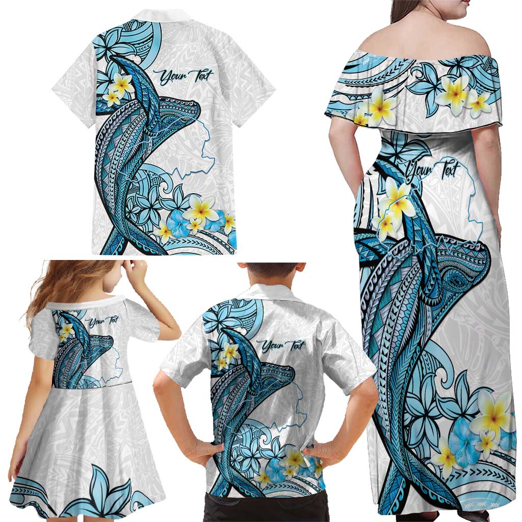 Personalised Aloha Hawaii Kahoolawe Island Family Matching Off Shoulder Maxi Dress and Hawaiian Shirt Target Isle Map With Humpback Whale LT14 - Polynesian Pride