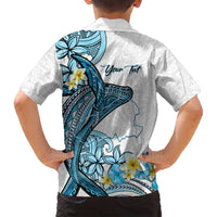 Personalised Aloha Hawaii Kahoolawe Island Family Matching Puletasi and Hawaiian Shirt Target Isle Map With Humpback Whale LT14 - Polynesian Pride